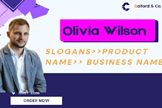 create original brand name product name ,company name,slogan
