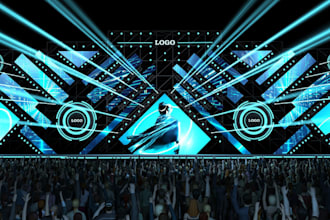 visualize event stage,music stage,layout,virtual lobby stage,game room,sketchup
