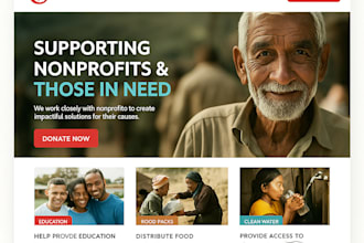non profit website, ngo , donation, charity website on wordpress wix godaddy