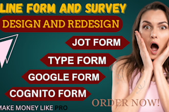 create an online google form, type form , with online survey