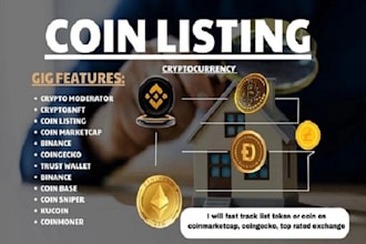 successfully list your token on coingecko, coinmarketcap, to reach 1m market cap