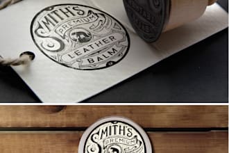 make creative badge, shield, circle, monogram, stamp, seal, emblem logo