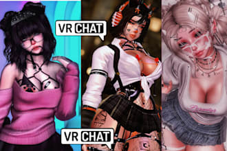 custom vrchat avatar vrc character anime 3d model furry avatar nsfw 3d vtuber