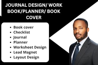 design interior journal book cover, planner, book, checklists