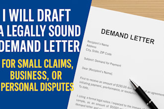 draft a legally sound demand letter for small claims business personal disputes