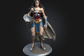 design 3d sculpture models digitally, fix 3d printing errors, stl files, texture