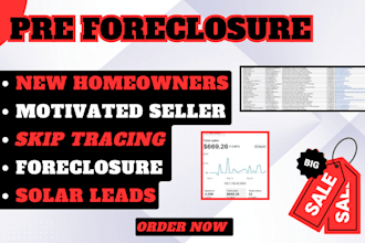 do pre foreclosure fresh new homeowners motivated seller solar leads skip trace