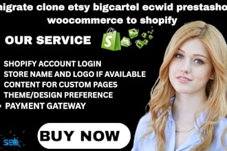 build migrate clone etsy bigcartel ecwid prestashop woocommerce to shopify