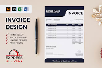 do modern invoice and letterhead design