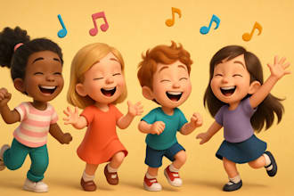 sing and produce kids song cartoon music intro jingle song