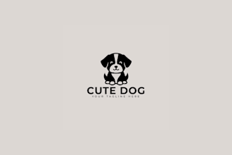 create an adorable dog logo for pet shops or dog lovers