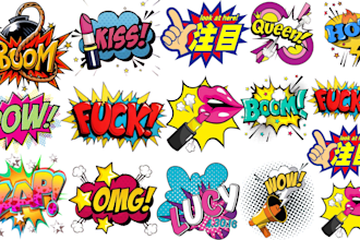 design custom pop art, vintage, retro, 80s, 90s, and comic text logo