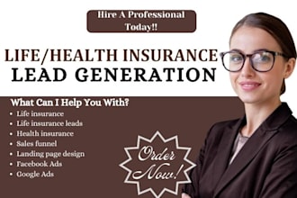 life insurance leads, insurance, health insurance finance service sales funnel