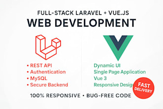 develop website using laravel and vue