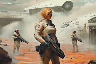 maka a sci fi character and sci fi art
