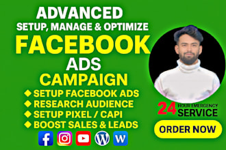 setup facebook ads campaign for best sales and fb ads management