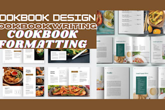 write cookbook recipe book, cookbook formatting,  layout design cookbook design