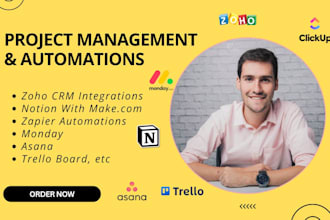 setup zoho zapier api integration automation trello board asana notion make com