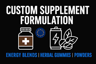 formulate herbal gummies, functional supplement, energy blend or wellness powder