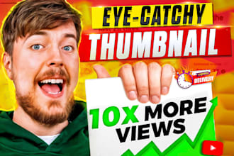 design attractive clickbait youtube thumbnail in 2hr