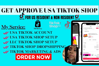 setup approve usa tiktok shop usa tiktok account tiktok marketing for all