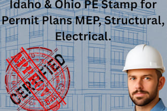 idaho, ohio pe stamp for permit plans, mep, structural, electrical