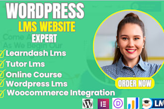 develop wordpress lms website design online course with learndash lms tutor lms
