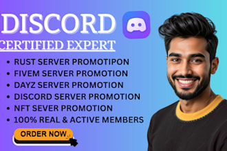 promote your fivem, rust, dayz, roblox, mass dm game server with organic growth