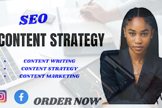 write SEO content and create a content strategy for your blog and social