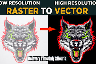 do trace, redraw, and convert your image to vector in 24 hours
