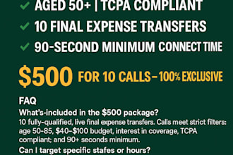 send high intent final expense live call transfers