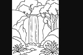 draw bold and easy doodle kawaii, cozy coloring pages for children and adult KDP