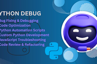 debug and fix issues in js, html, css, php, python code, python script, nodejs
