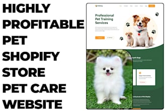 design profitable pet shopify store pet care website pet dropshipping website