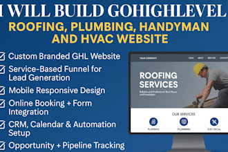 build go high level cleaning website pest control hvac home repair website