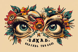 create any design in traditional tattoo or old school style