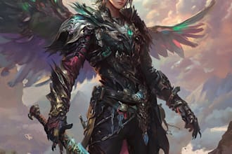 draw fantasy and game style characters art