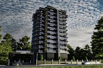 remodel 3d high rise building,story apartment visualization,facade exterior, cgi