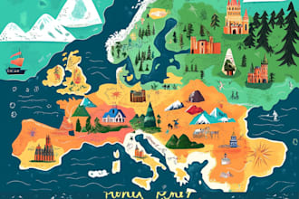 make unique hand drawn map vector illustration