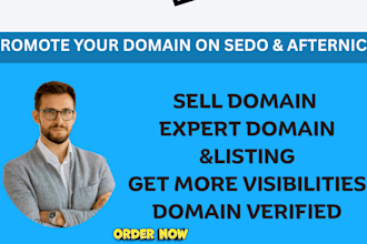 list and promote your domain name on sedo and afternic, domain marketplace