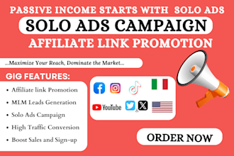 do USA solo ads affiliate marketing link promotion MLM campaign lead sign up