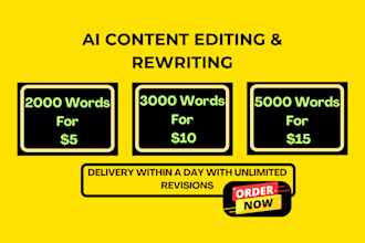 rewrite ai content, humanize ai content, and do ai content editing