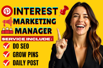 do seo manage, grow pins and boards as a pinterest marketing manager