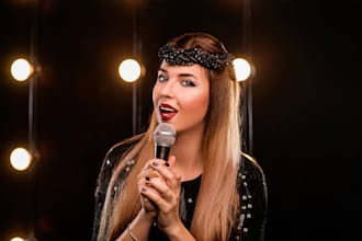 produce, record female custom song, podcast intro jingle, parody, youtube theme