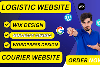 design dispatch courier logistic website, wordpress wix website and landing page