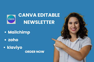 design editable canva newsletter, beehiiv, zoho mailchimp newsletter template