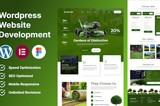 create a professional landscaping website or lawn care website in wordpress