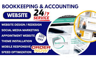 design bookkeeping website finance tax accounting website insurance website