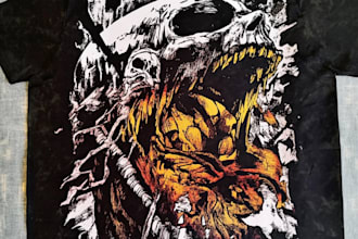 make linocut or cartoon illustration for t shirts