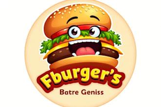 design high quality burger esport food mascot logo with unlimited revision